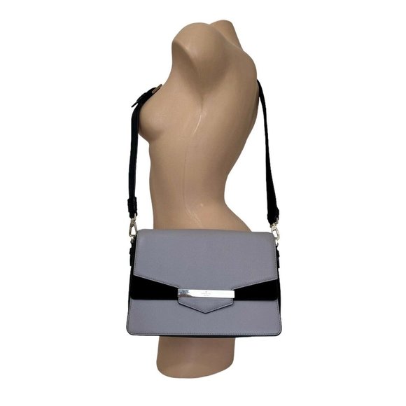 Kate Spade Carmel Court Small Kaela Lavender/Black Leather & Suede Crossbody Bag - Picture 1 of 15